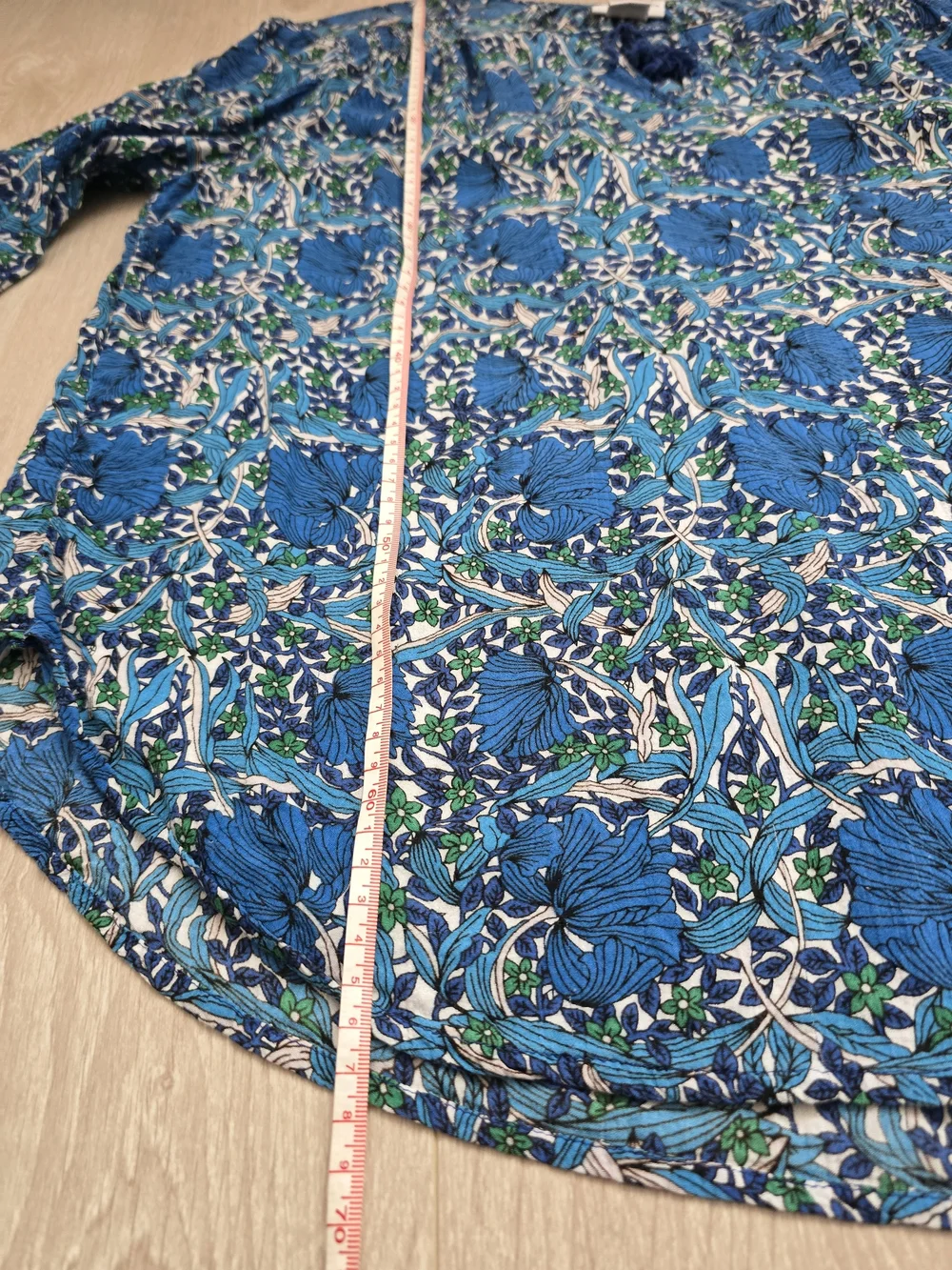 Liz Claiborne Blue Floral Peasant Top Size S Rayon - Picture 7 of 9